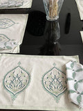 100% Cotton Block Print Placemat set with Napkins for Dining Table, Home Decor