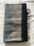 Black and Gray Himalayan Yak Wool Scarf, Blanket, Soft Oversized, Scarf, Shawl, Yoga Meditation throw, Handmade in Nepal, Cozy gift for her