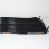 Black and Gray Himalayan Yak Wool Scarf, Blanket, Soft Oversized, Scarf, Shawl, Yoga Meditation throw, Handmade in Nepal, Cozy gift for her