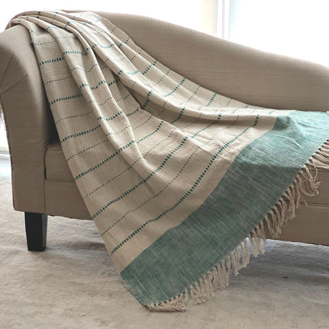Pure cotton throw blanket, Hand-loomed blanket couch, Sofa cover, Birthday gift for grand Mom