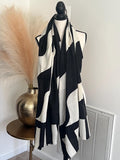 Black and white abstract pattern wool Scarf,  Warm and Cozy Scarf,  Oversized Scarf for Women,  Abstract Woven Print Handmade Gift for her