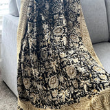 Beautiful hand block print handmade throw blanket for room decor, Boho cotton woven blanket for bedroom decor,  Unique housewarming gift