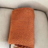 Cozy throw, Rust orange throw blanket couch, Soft Sofa throw, Cozy throw blanket,Birthday Gift for her, Gift for mom/dad