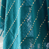 100% Cotton Teal Throw Blanket , Teal BlueThrow , Turquoise Blue Blanket , Turquoise Throw for Sofa , Teal BlueThrow for House Warming Gift