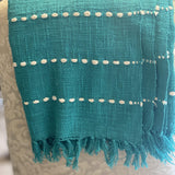 100% Cotton Teal Throw Blanket , Teal BlueThrow , Turquoise Blue Blanket , Turquoise Throw for Sofa , Teal BlueThrow for House Warming Gift