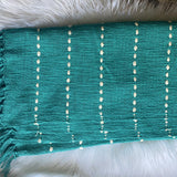 100% Cotton Teal Throw Blanket , Teal BlueThrow , Turquoise Blue Blanket , Turquoise Throw for Sofa , Teal BlueThrow for House Warming Gift