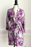 Pure cotton robe in bird print Cotton Kimono Robe for Women cotton lounge wear  Cotton House robe for Women Knee length Robe Gift for women