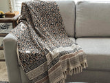 Boho Throw Blanket for Couch/Home, Bohemian Blanket for Living Room, Cotton Woven Throw for Bedroom, New Home Gift