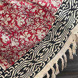 Gift Red throw blanket, Boho home decor, Woven throw blanket couch, Cotton Sofa/Bed  throw Blanket, Unique Handmade gift for mom