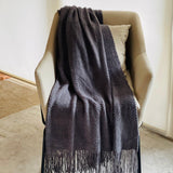 Cozy Throw Blanket With Tassels, Knitted Blanket For Couch, Nordic Decor, Gift For Women, Men