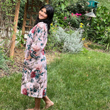 Cotton Kimono Robe,Block Floral Printed Robes,Kimono For Women,Night Wear Dress, Gift Bride Robe,Bathrobe Kimono, Gift for her