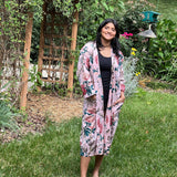 Cotton Kimono Robe,Block Floral Printed Robes,Kimono For Women,Night Wear Dress, Gift Bride Robe,Bathrobe Kimono, Gift for her