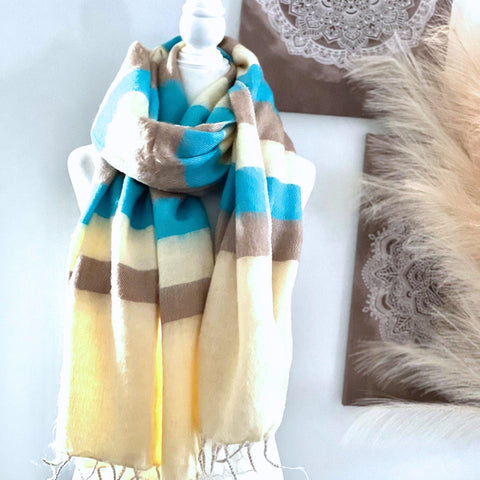 Yak wool throw, Tibet Handmade Yak Wool Blanket  shawl, Stripes Scarf, Soft Shawl/Throws, Yak Wool Hand-Loomed Nepal, Unique gift