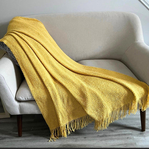 Super Soft Blanket, Cozy Throw, Orange Throw Blanket With Tassels, Extra Soft Rust Knitted Throw Blanket For Couch
