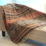 Handmade Throw, Boho Mud Cloth Hand Block Print Throw Blanket, Boho Throw Blanket, Bohemian Decor, Cotton Soft Throw for Couch, Gift