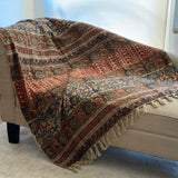 Designer blanket Moss green cotton throw blanket couch handmade throw Home Inspiration Sofa/bed throw,Hand Loomed Throw Unique Handmade gift