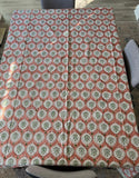 Rust block print tablecloth in cotton Rectangular tablecloth for farmhouse decor, Wedding party, Housewarming b day gift for Sister/bestie