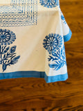 Indian block print floral tablecloth, Boho Vintage rectangular Tablecloth Handmade Table cloth, unique gift for mom, Hostess gift