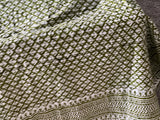 King Size Reversible Kantha Oversize Throw Pure Cotton Bedding Handmade Bedcover, Elegant Spring Pastel Green White Floral,  Unique gfit
