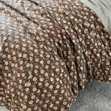 BrownCotton  bedding  kantha quilt  throw Hand block print quilt Handmade cotton quilted coverlet for summer Unique gift for home