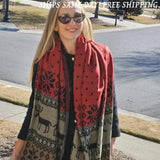 Extra Soft Yak Wool Scarf, Himalayan Handmade Reindeer Scarf, Cozy Winter Shawl, Christmas gift
