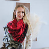 Extra Soft Yak Wool Scarf, Himalayan Handmade Reindeer Scarf, Cozy Winter Shawl, Christmas gift