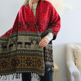 Extra Soft Yak Wool Scarf, Himalayan Handmade Reindeer Scarf, Cozy Winter Shawl, Christmas gift