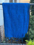 Cozy Scarf Blue Yak Wool Scarf Tibet blanket Soft Oversized Shawl Throw Meditation Wrap Blanket Yak Wool Hand-Loomed Nepal Handmade In Nepal