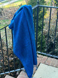 Cozy Scarf Blue Yak Wool Scarf Tibet blanket Soft Oversized Shawl Throw Meditation Wrap Blanket Yak Wool Hand-Loomed Nepal Handmade In Nepal