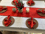 Red Napkins, Indian Hand Block Printed Cotton Cloth Napkins 20x20" Wedding Decor Event Home Party Restaurant Outdoor Gift