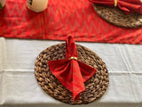 Red Napkins, Indian Hand Block Printed Cotton Cloth Napkins 20x20" Wedding Decor Event Home Party Restaurant Outdoor Gift