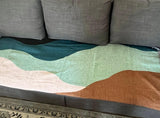 Tapestry, Color block abstract tapestry, Blue woven blanket, Sofa throw, Blue tapestry blanket for couch, Cotton tapestry, Housewarming gift