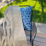 Block Print Throw Pillow Case in 20"x 20" Mix and Match Floral Blue and White Block Print Throw Pillow Cover for Guest Room, Home Decor