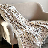 Beautiful Luxury Boho Blanket Handmade woven block print throw blanket with tassels home inspirations sofa throw room decor gift for friend