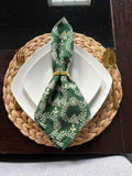 Block Print Napkins in Wreath Print, Cocktail Napkins, Christmas Dinner Party, Napkins in size 20"x20"