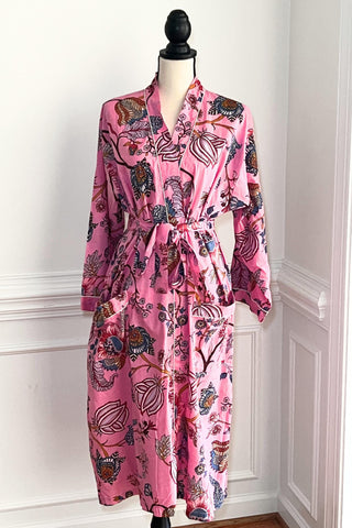 Cotton Robe for Women, Block print gown, Loungewear , house robe for women Bridesmaid Gifts
