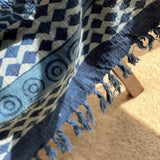 Indigo Blue Sofa Throw, Handmade Blanket, Oversize Throw Blanket,  Cotton Bedspread, Housewarming gift