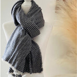 Black Cozy Scarf, Birthday Gift for her, Gift for Daughter, Made in Nepal scarf. Unisex Scarf. Gift for Mom.