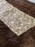 Brown floral throw blanket with tassels Boho home decor Hand block print sofa throw handmade throw for boho bed room decor Housewarming gift