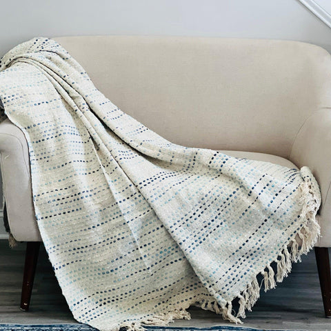Boho Throw Blanket Handmade Woven Blanket with Tassels Decorative Sofa Throw for Home Decor, Boho  Bedroom Decor, Housewarming Wedding gift