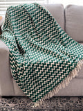 Block print throw blanket,Tassel throw blanket, Floral coverlet, handmade bed throw, Gift for her