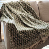 Spring Green blanket, Handmade blanket couch Sofa throw bedroom decor, Hand block print blanket Mother's day gift for mom