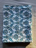 Blue Indian Hand Block Floral Printed Cotton Table Cover, Table Top, French Tablecloth, Wedding Home Decor, Gift for Home