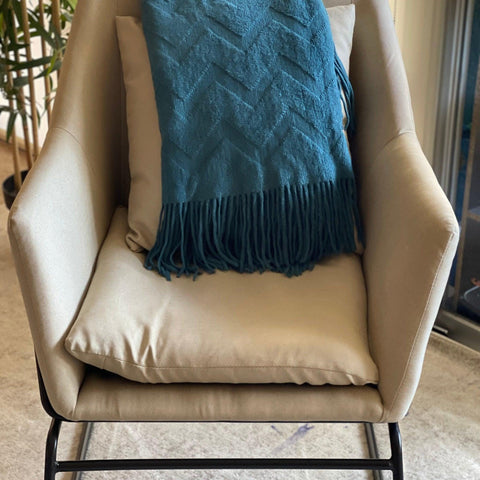 Knit Teal Blue Blanket, Turquoise Blanket for Couch in Size 50X60, Soft Throw Blanket, Bohemian Throw Blanket, Throw for Sofa, Gift For Her