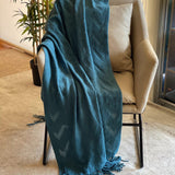 Knit Teal Blue Blanket, Turquoise Blanket for Couch in Size 50X60, Soft Throw Blanket, Bohemian Throw Blanket, Throw for Sofa, Gift For Her