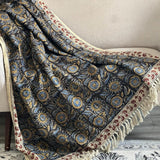 Floral throw blanket Hand block printed throw blanket Cotton throw blanket couch Sofa/bed throw for home decor and bedroom Housewarming gift