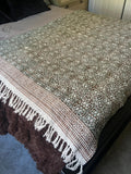 Brown throw blanket couch  Hand block print throw, Boho home decor, King/Queen Woven bedding for bedroom Housewarming gift for her