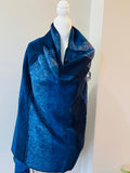 Blue AND NAVY Yak Wool TIBET Scarf, Himalayan hand loomed Shawl, Large warm scarf, Hippie Boho soft Shawl, Meditation shawl