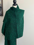 GREEN Yak Wool Nepalese Scarf, Himalayan hand loomed Shawl, Large warm scarf, Hippie Boho soft Shawl, Meditation shawl