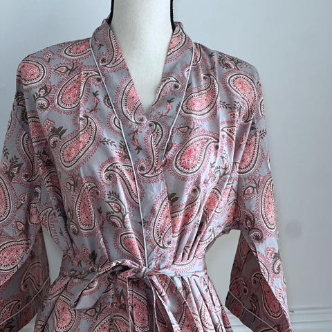 Pink Cotton Kimono Robe ,Women wear, beachwear, Birthday gift for wife, Anniversary Gift for her, Gift for friend